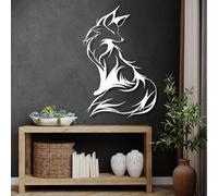 Décoration Murale en métal représentant Un Renard, Sculpture Murale Rustique en Forme d'animal Sauvage, Ornement Suspendu Moderne sur Le thème de la Nature pour Le Salon, Le Bureau ou la Maison, Cade