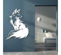 Décoration Murale en métal représentant Un Renard, Sculpture Murale Rustique en Forme d'animal Sauvage, Ornement Suspendu Moderne sur Le thème de la Nature pour Le Salon, Le Bureau ou la Maison, Cade