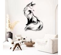 Décoration Murale en métal représentant Un Renard, Sculpture Murale Rustique en métal en Forme d'animal Sauvage, Ornement Suspendu Moderne sur Le thème de la Nature pour Le Salon, Le Bureau ou la mai