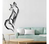 Décoration Murale en métal représentant Un Renard, Sculpture Murale Rustique en métal en Forme d'animal Sauvage, Ornement Suspendu Moderne sur Le thème de la Nature pour Le Salon, Le Bureau ou la mai