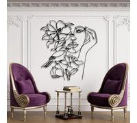Décoration murale en métal représentant un visage de femme abstrait, une fleur ou un oiseau, une ligne minimaliste, une sculpture moderne pour salon, chambre, couloir et escaliers, cadeau nature