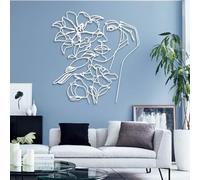 Décoration murale en métal représentant un visage de femme abstrait, une fleur ou un oiseau, une ligne minimaliste, une sculpture moderne pour salon, chambre, couloir et escaliers, cadeau nature