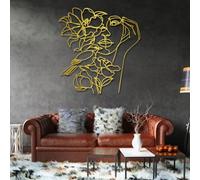 Décoration murale en métal représentant un visage de femme abstrait, une fleur ou un oiseau, une ligne minimaliste, une sculpture moderne pour salon, chambre, couloir et escaliers, cadeau nature