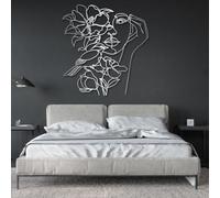Décoration murale en métal représentant un visage de femme abstrait, une fleur ou un oiseau, une ligne minimaliste, une sculpture moderne pour salon, chambre, couloir et escaliers, cadeau nature