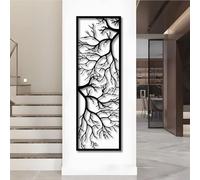 Décoration Murale en métal représentant Une Branche d'arbre Verticale (Noir, 121 x 40 cm) pour Salon, entrée, escalier, Couloir.