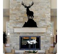 Décoration Murale en métal représentant Une conque féerique Noire, Sculptures d'élans rustiques de Style Western pour Salon, Chambre, Cuisine et Jardin (C)