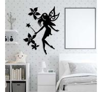 Décoration Murale en métal représentant Une conque féerique Noire, Sculptures d'élans rustiques de Style Western pour Salon, Chambre, Cuisine et Jardin (D)