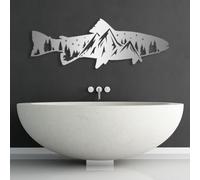 Décoration Murale en métal représentant Une Truite, décoration Murale en métal représentant Un Poisson, décoration côtière de Grande Taille, Sculpture Moderne pour la Maison, décoration