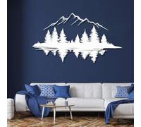 Décoration Murale en métal Sculpture Suspendue représentant Une Montagne et Une Colline Blanche 150 x 84 cm (59 x 33 Pouces) pour Salon ou Chambre