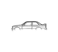 DECORATION MURALE EN METAL - Silhouette de voiture - M3 E30