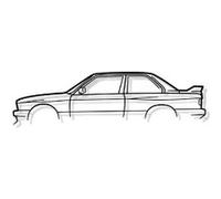 DÉCORATION MURALE EN MÉTAL - Silhouette de voiture - M3 E30 Noir G