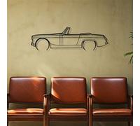 DÉCORATION MURALE EN MÉTAL - Silhouette de voiture - MG MIDGET détaillée 1966 - 80 CM Noir G
