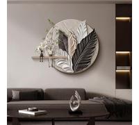 Décoration Murale En Plumes, Peinture En Grès Double Couche Sans Cadre, Texture Granuleuse, Décoration Murale 3D, Peinture Murale Créative À Suspendre Avec Vision 3D(Black,65cm)