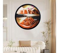 Décoration Murale en Verre 3D avec Sable mouvant, Paysage Marin Profond, Rotation à 360°, pour Une Ambiance relaxante à la Maison, au Bureau ou dans Une galerie.