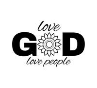 Décoration murale en vinyle Aimez Dieu et aimez les autres 36x57.2cm Décoration de magasin Noir