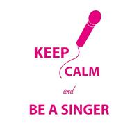 Décoration murale en vinyle Citation Keep Calm Karaoke Club Microphone Chanteur 68x89.4cm Décoration de magasin RoseRouge