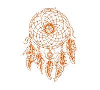 Décoration murale en vinyle Croquis décoratif d'attrape-rêves dessiné à la main dans un style doodle 36x49.9cm Fourni avec un kit de film de transfert Orange