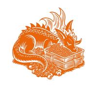 Décoration murale en vinyle dragon dormant 42x42.2cm Plusieurs tailles disponibles Orange