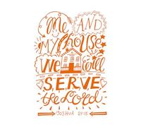 Décoration murale en vinyle écrivant à la main moi et ma maison nous servirons 36x51.9cm N'abîme pas le mur Orange