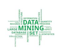 Décoration murale en vinyle Exploration de données en nuage de mots 51x63.6cm Étanche Vert