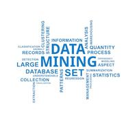 Décoration murale en vinyle Exploration de données en nuage de mots 68x84.8cm Décoration de magasin Bleu