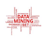 Décoration murale en vinyle Exploration de données en nuage de mots 68x84.8cm Ne se décolle pas Rouge