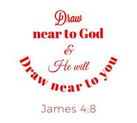 Décoration murale en vinyle expression biblique de l'Évangile de Jacques : approchez-vous 54.6x56.8cm Auto-adhésif Rouge