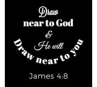 Décoration murale en vinyle expression biblique de l'Évangile de Jacques : approchez-vous 67.2x69.9cm N'abîme pas le mur Blanc