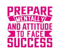 Décoration murale en vinyle se préparer mentalement et adopter l'attitude nécessaire pour réussir (motivation) 67.2x74.1cm Stickers pour vitres RoseRouge