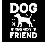 Décoration murale en vinyle typographie de chien, imprimé pour amoureux des chiens, mon chien est mon meilleur ami 64x83.5cm Stickers pour vitres Blanc
