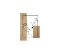 Mauro Ferretti Panneau mural Faces fer et bois noir 63 x 2 x 90 cm