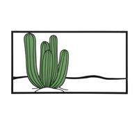 Décoration Murale Encadrée en Métal "Cactus" 60cm Vert & Noir