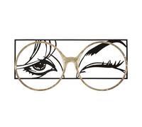 Décoration Murale Encadrée en Métal "Eyewear" 89cm Noir & Or