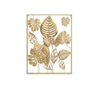 Décoration Murale Encadrée en Métal ""Jungle"" 80cm Or