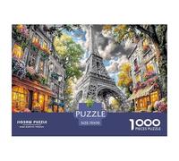 Décoration Murale et Cadeaux : Puzzle de 1000 pièces représentant la Tour Eiffel et Les bâtiments parisiens. Jeu Familial Amusant et Stimulant en Papier recy imensions : 70 x 50 cm.