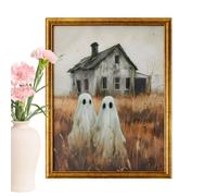 Décoration murale fantôme - illustrations d'impression fantômes pour la décoration d'Halloween | Cadre avec design fantôme, art suspendu décoratif, parfait pour les bureaux de salle de bain du salon d