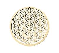 Décoration murale Fleur de vie 30,5 cm | Arbres de vie ronds en bois | Fleur de vie géométrique sacrée | Décoration murale en bois découpée à suspendre en bois, planche à grille en cristal de chakras