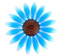 Décoration Murale Fleur en Fer Bleu, 1 Pièce, Art Mural Maison | Travail Soigné, Style Créatif, pour Chambre ou Salon, Pièce Décorative Suspendue