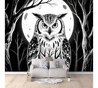Décoration Murale Fleur Hibou 3D, 3D Panoramique Murale Oiseau De Proierafraîchit Instantanément Votre Intérieur Ambiance Immersive Solution Rénovation Rapide Papier Peint Écologique 250X175cm