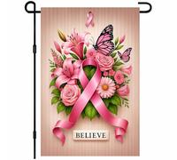 Décoration Murale Fleur Ruban Roses Croire Drapeau De Cour 30X45Cm Bannière Suspendre Éclatantes Drapeau Pour Fêtes Ferme Intérieure