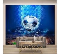 Decoration murale Football bleu 350x250cm 3D Poster Géant Photo Mural Intissé Autocollant Tableaux Muraux Salon Chambre Décoration