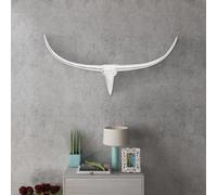 vidaXL Décoration murale d'intérieur Tête de taureau en aluminium argenté 100 cm