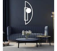 Décoration Murale Fouholk en métal Blanc, Grande Sculpture Abstraite géométrique en métal, idéale comme Cadeau ou comme œuvre d'art Moderne. Sculpture Moderne pour Salon, Chambre, Couloir