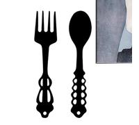 Décoration Murale Fourchette Et Cuillère Noires - Panneau Décoratif En Métal Pour Fourchette Et Cuillère Ferme, 2 Pièces | Fournitures De Cuisine Pour Cuisine, Appartement, Hôtel, Salon, Restaurant,