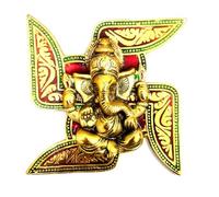 Décoration murale Ganesh sur croix gammée : œuvre d'art divine pour décoration d'intérieur et bénédictions spirituelles