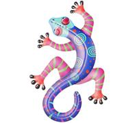 Décoration Murale Gecko en Fer Style Ferme pour Murs et Clôtures | Finition Vernie, Texture Nette, Couleurs , pour Salle à Manger, Porche et Présentation Murale