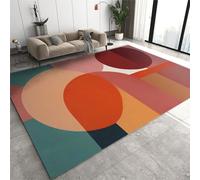 Décoration murale géométrique colorée en terre cuite du milieu du siècle - Grand décor pour chambre à coucher, salle à manger, décoration d'intérieur de maison, style 80 x 150 cm