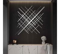 Décoration Murale géométrique en métal, Lignes superposées, Art Minimaliste, décoration Abstraite, Sculpture Moderne pour Salon, Chambre, Couloir et escaliers.