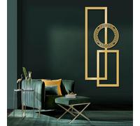 Décoration Murale géométrique Moderne en métal Noir, Style Milieu du siècle, pour Bureau ou Maison. Sculpture géométrique Moderne pour Salon, Chambre, Couloir et Bien Plus Encore.