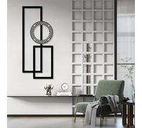 Décoration Murale géométrique Moderne en métal Noir, Style Milieu du siècle, pour Bureau ou Maison. Sculpture géométrique Moderne pour Salon, Chambre, Couloir et Bien Plus Encore.